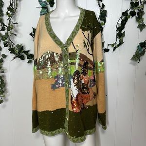 Storybook knits womens sequin sweater L